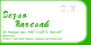 dezso marcsak business card